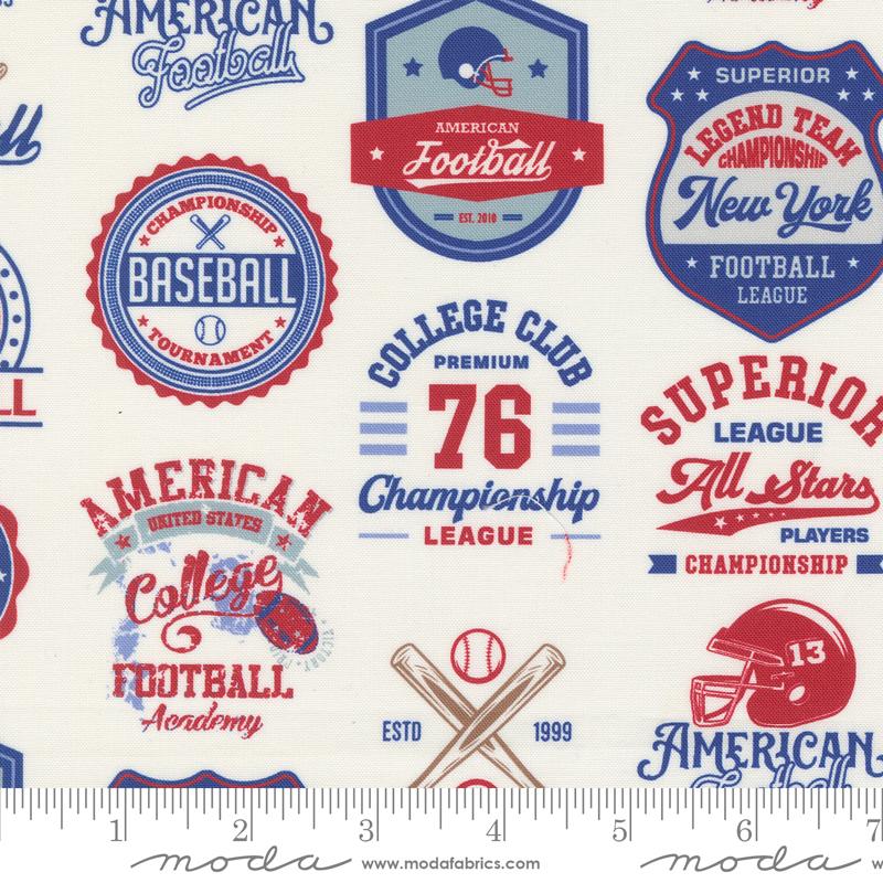 Play Ball Teams - Chalk - Quilt Fabric