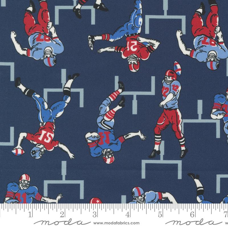 Play Ball Football - Navy - Quilt Fabric