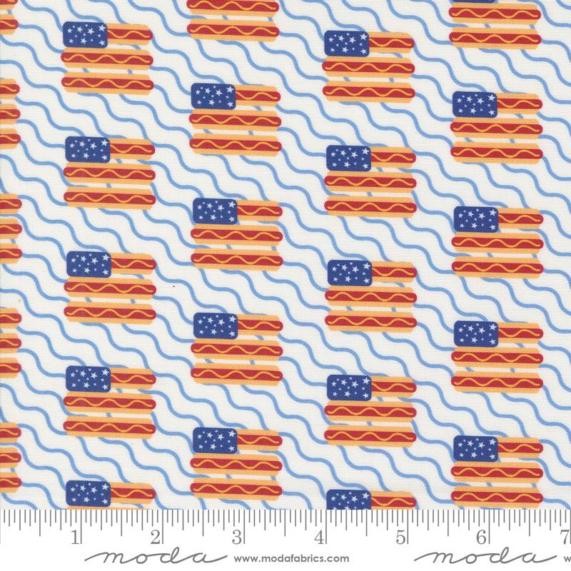 Play Ball Flag - Chalk - Quilt Fabric