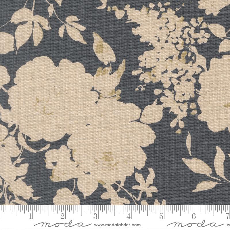 Arabesque Flowers Mochi Linen Dusk - Quilt Fabric