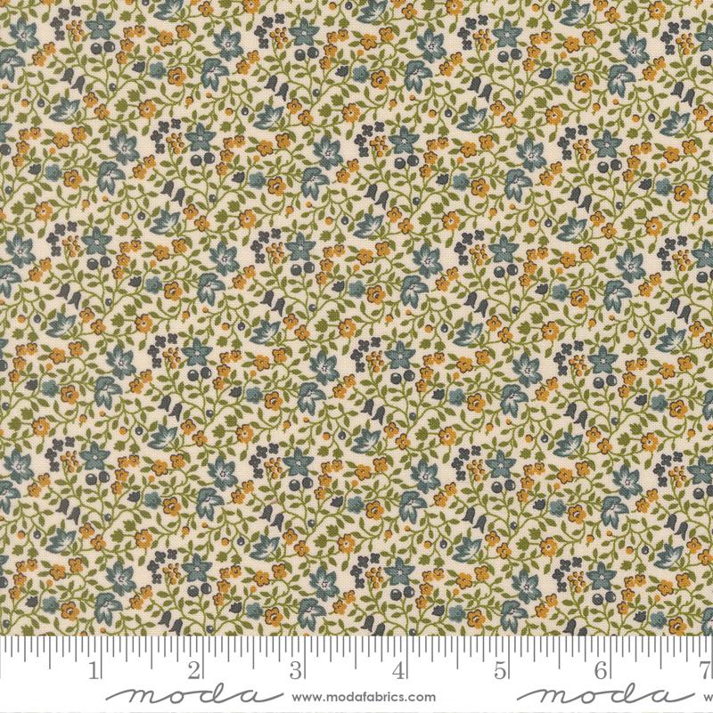 Chelsea Garden Floral Porcelain Peacock - Quilt Fabric