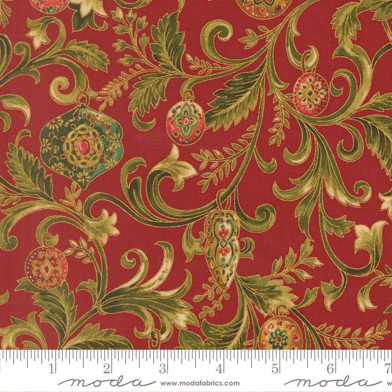 Merry Manor 2025 Ornament Crimson - Quilt Fabric