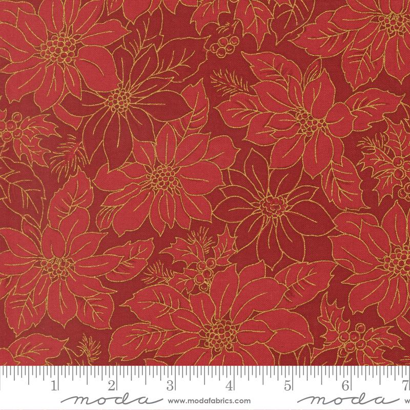 Merry Manor 2025 Flower Crimson - Quilt Fabric