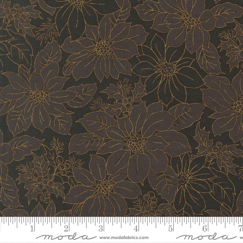 Merry Manor 2025 Flower Ebony - Quilt Fabric