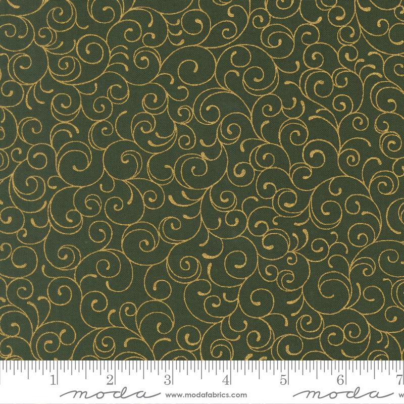 Merry Manor 2025 Swirl Evergreen - Quilt Fabric
