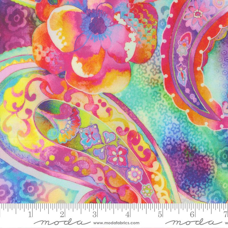 Gradients Gallery Paisley Rainbow - Quilt Fabric