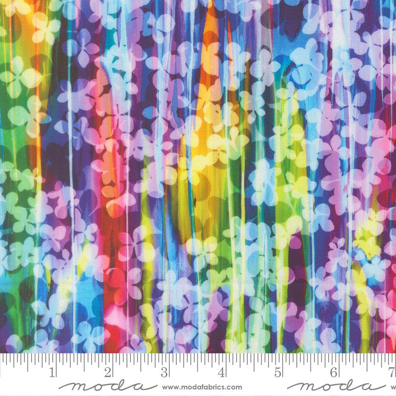 Gradients Gallery Striped Flower Rainbow - Quilt Fabric