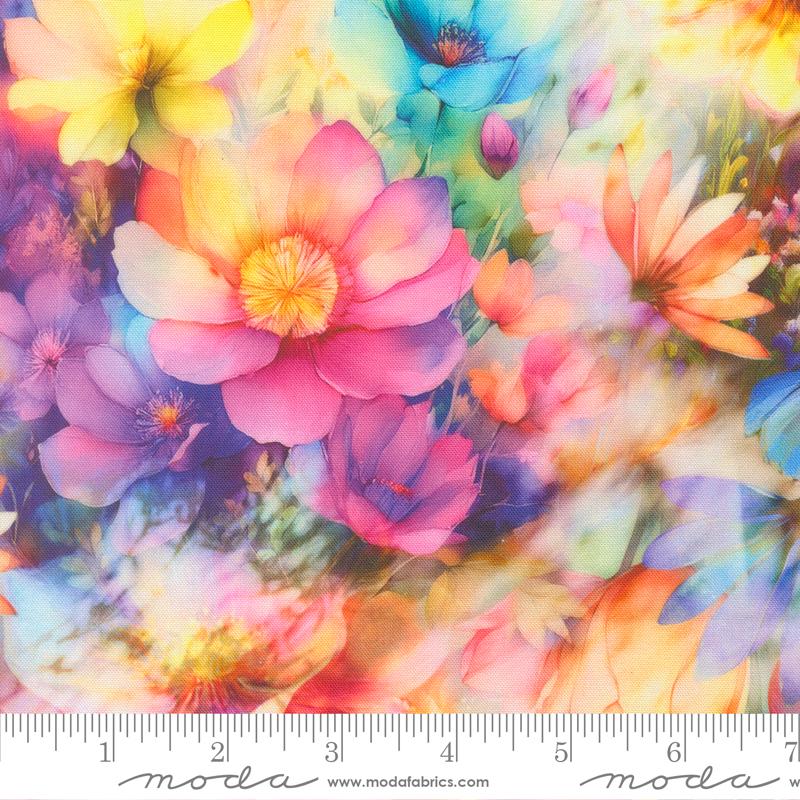Gradients Gallery Floral Rainbow - Quilt Fabric