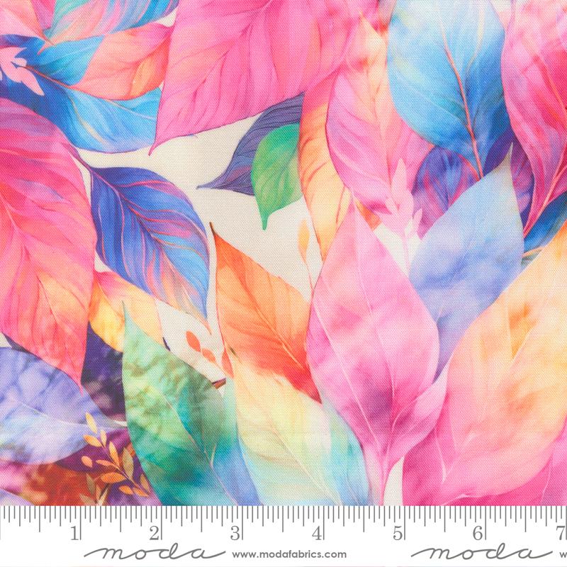 Gradients Gallery Leaves Rainbow - Quilt Fabric