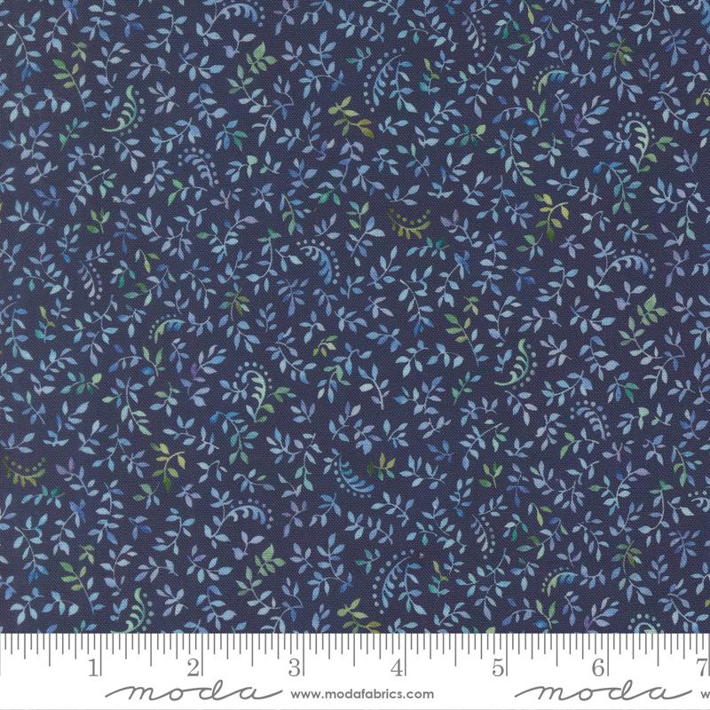 Summer Breeze 2027 Vines Royal - Quilt Fabric, zoomed in. Select this picture to zoom back out.