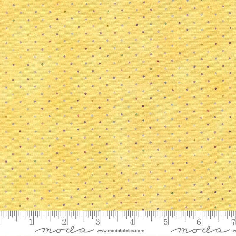 Summer Breeze 2027 Dots Canary - Quilt Fabric, zoomed in. Select this picture to zoom back out.