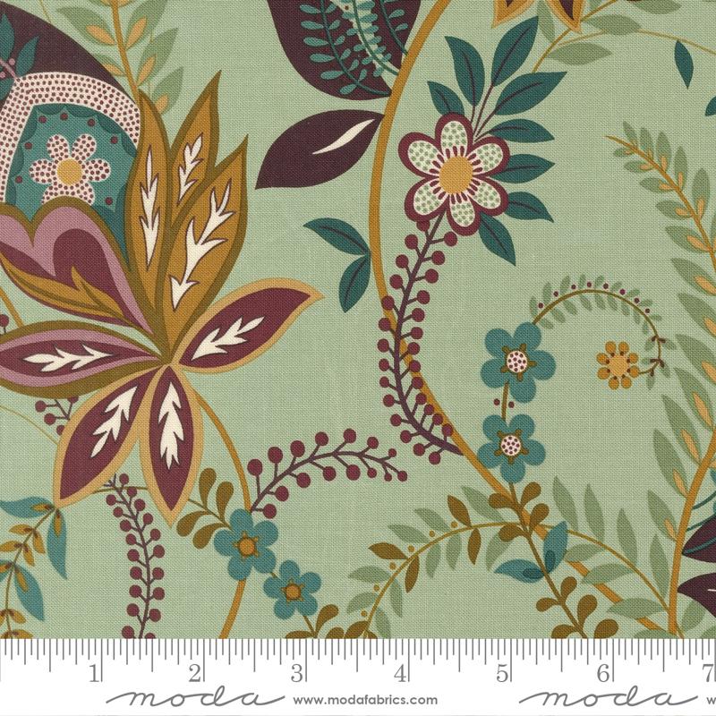 Ophelia Mulholland Sky - Quilt Fabric, zoomed in. Select this picture to zoom back out.