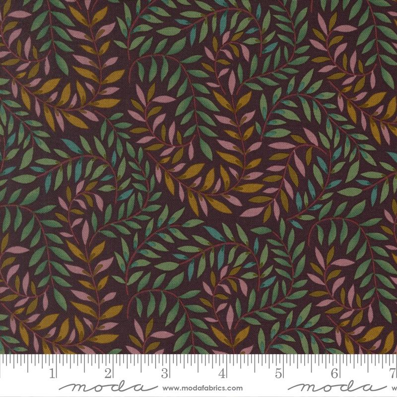 Ophelia Camilla Aubergine - Quilt Fabric, zoomed in. Select this picture to zoom back out.