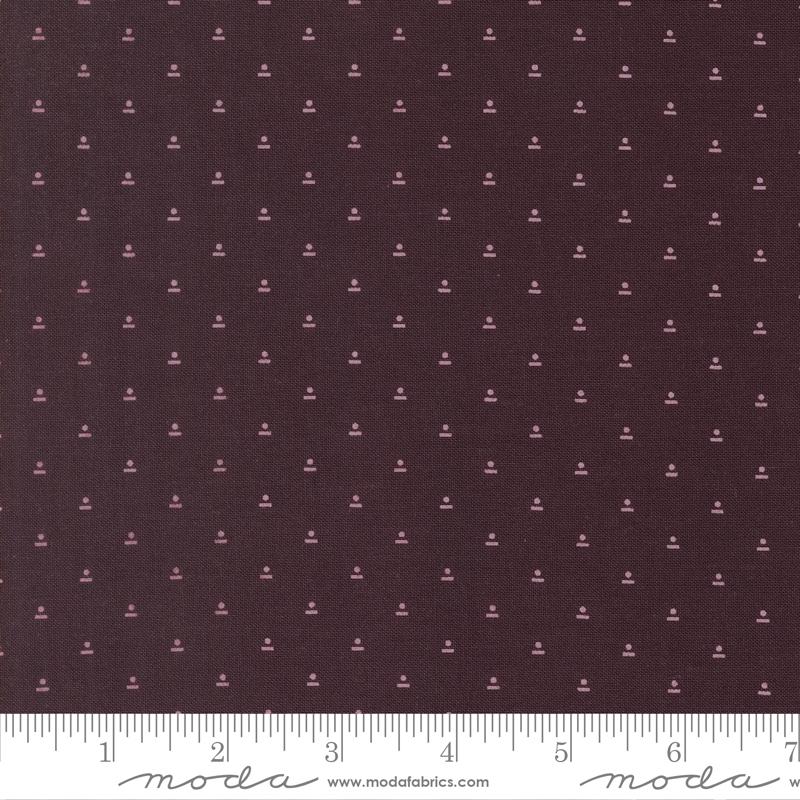 Ophelia Tranquil Aubergine - Quilt Fabric, zoomed in. Select this picture to zoom back out.