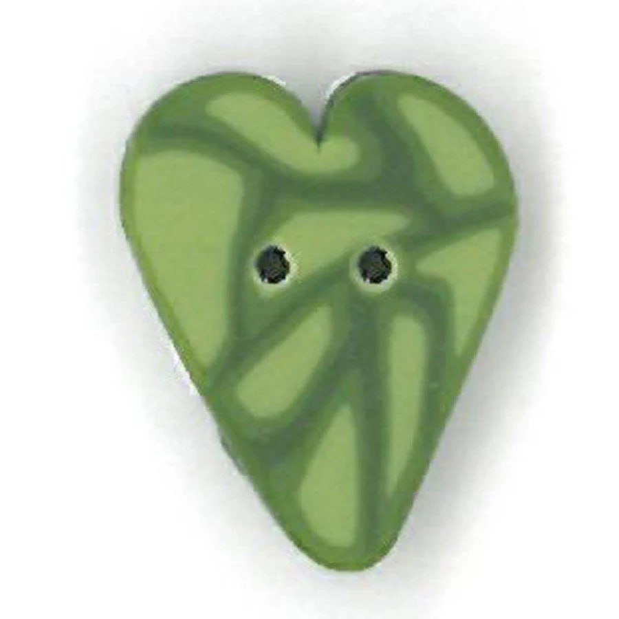 Small Sage Green Velvet Heart - Button
