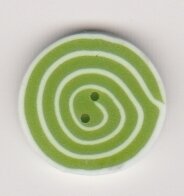 Tiny Swirl - Lime & White - Button