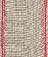 27 Count Nat/Reds & Gold Stripe Linen Banding 2.9x36