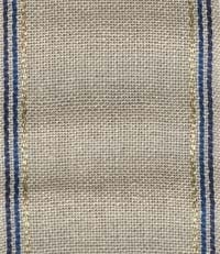 27 Count Nat/Blue & Gold Stripe Linen Banding 2.9x36