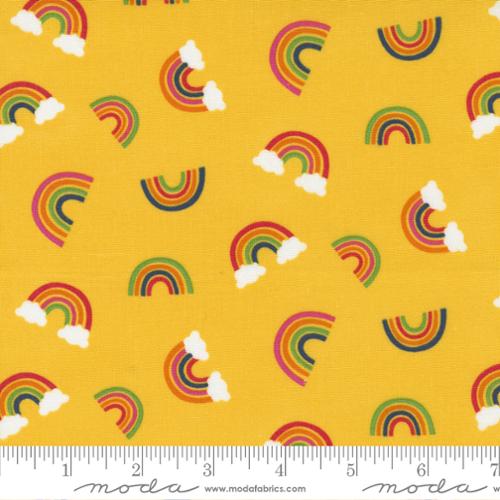 Rainbow Garden Sunshine - Rainbows Clouds - Quilt Fabric