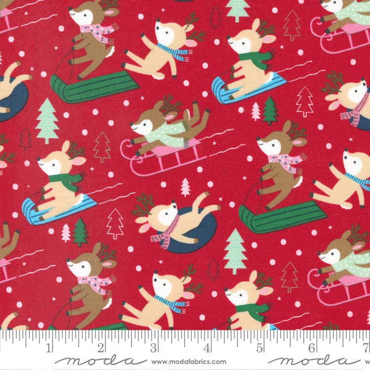 Hello Holidays Reindeer - Red Scarf - Quilt Fabric
