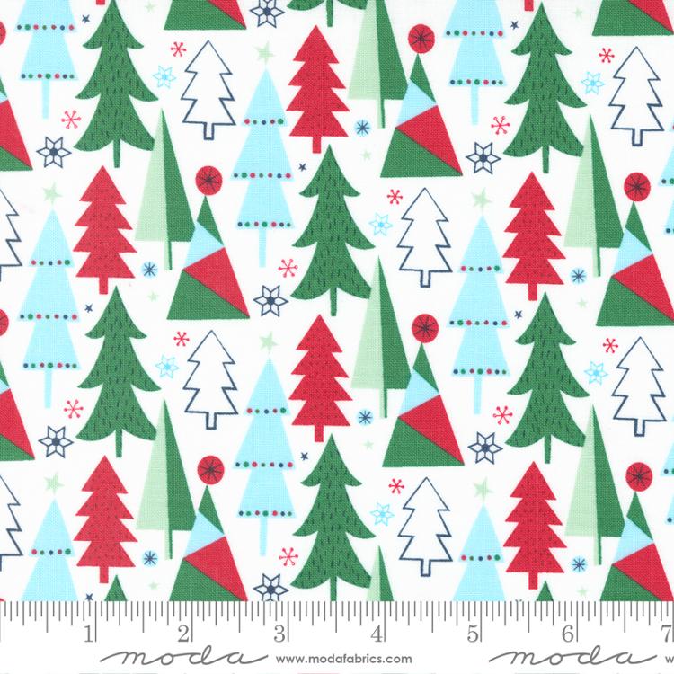 Hello Holidays Trees - Snow - Quilt Fabric