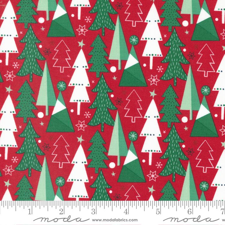 Hello Holidays Trees - Red Scarf - Quilt Fabric