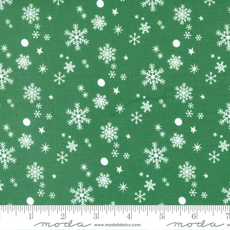 Hello Holidays Snowflakes - Evergreen - Quilt Fabric