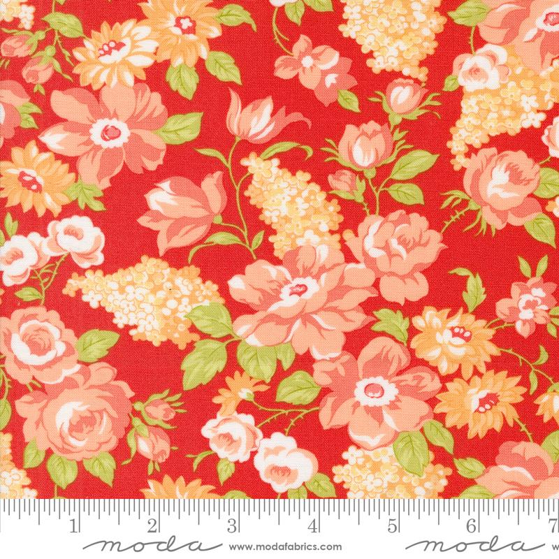 Portofino Blooms - Pomegranate - Quilt Fabric