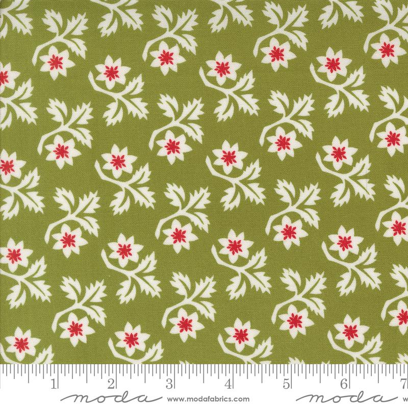 Buon Natale Floral - Pine - Quilt Fabric