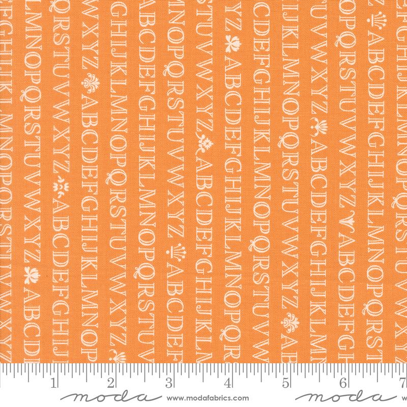 Agatha Road Letters Pumpkin - Quilt Fabric