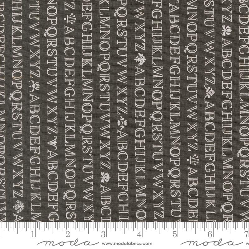 Agatha Road Letters Midnight - Quilt Fabric