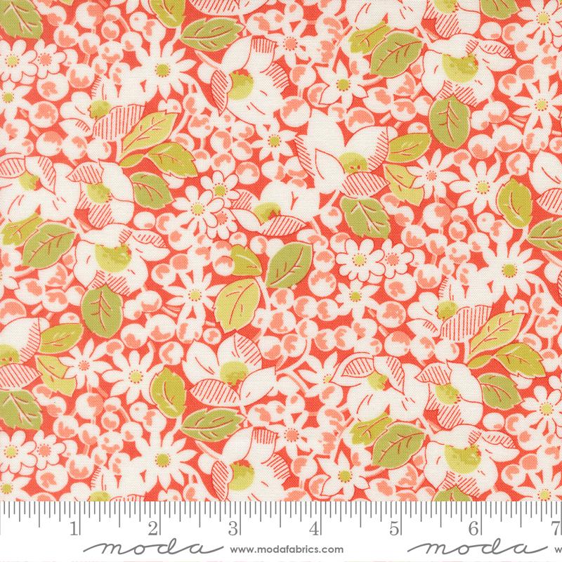 Summers End Floral Persimmon - Quilt Fabric