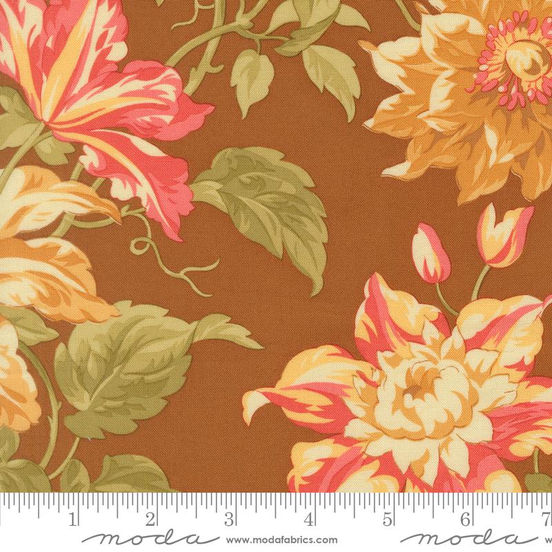 Butternut and Sage Flower Cinnamon - Quilt Fabric