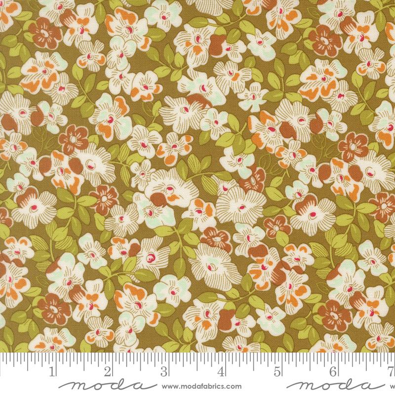 Butternut and Sage Floral Olive - Quilt Fabric