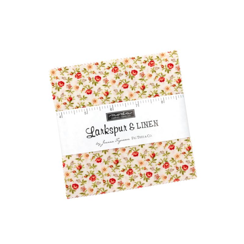 Larkspur and Linen - Charm Pack, zoomed in. Select this picture to zoom back out.