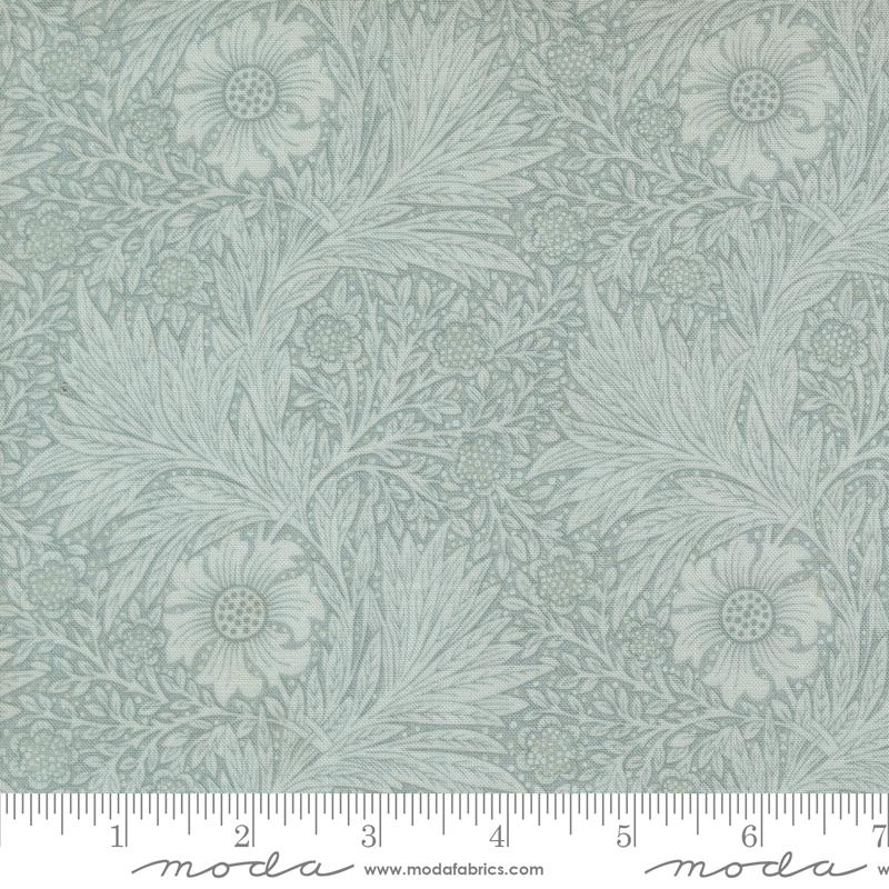 Larkspur and Linen Frond Sky - Quilt Fabric, zoomed in. Select this picture to zoom back out.