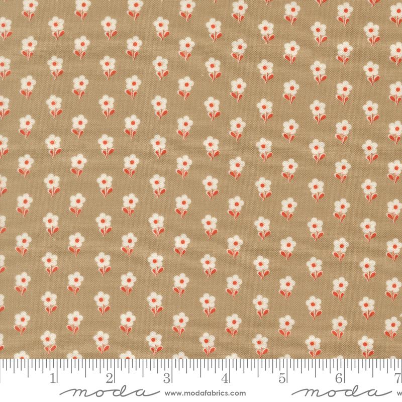 Larkspur and Linen Bloom Stone - Quilt Fabric, zoomed in. Select this picture to zoom back out.
