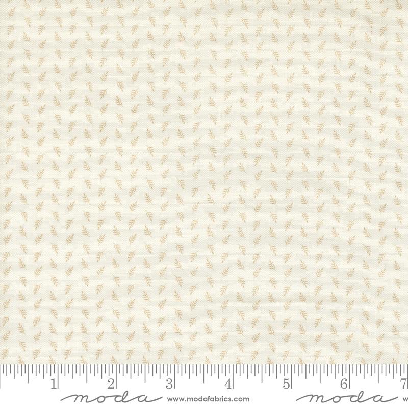 Larkspur and Linen Leaves Daisy Linen - Quilt Fabric, zoomed in. Select this picture to zoom back out.