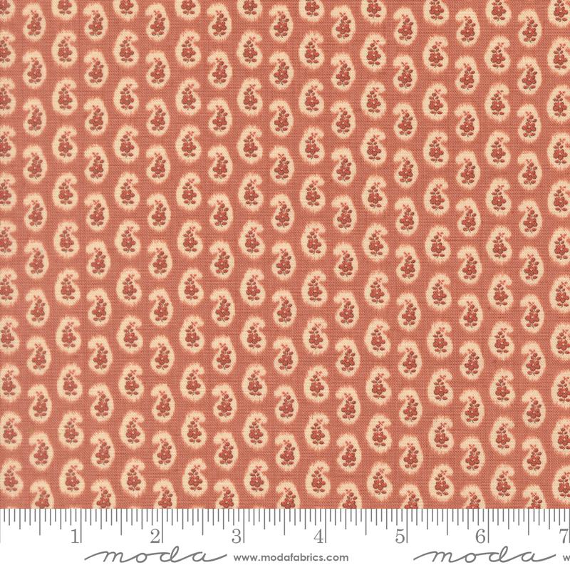 Le Jardin Rouge Ikat Clay - Quilt Fabric, zoomed in. Select this picture to zoom back out.
