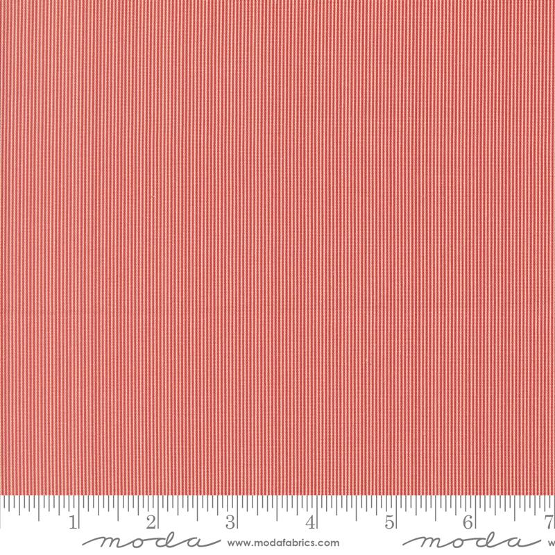 Le Jardin Rouge Stripe Rouge - Quilt Fabric, zoomed in. Select this picture to zoom back out.