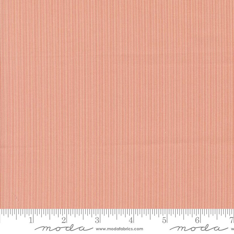 Le Jardin Rouge Stripe Clay - Quilt Fabric, zoomed in. Select this picture to zoom back out.