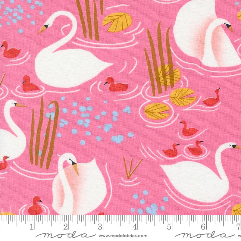 Love Letter Swan - Pink - Quilt Fabric