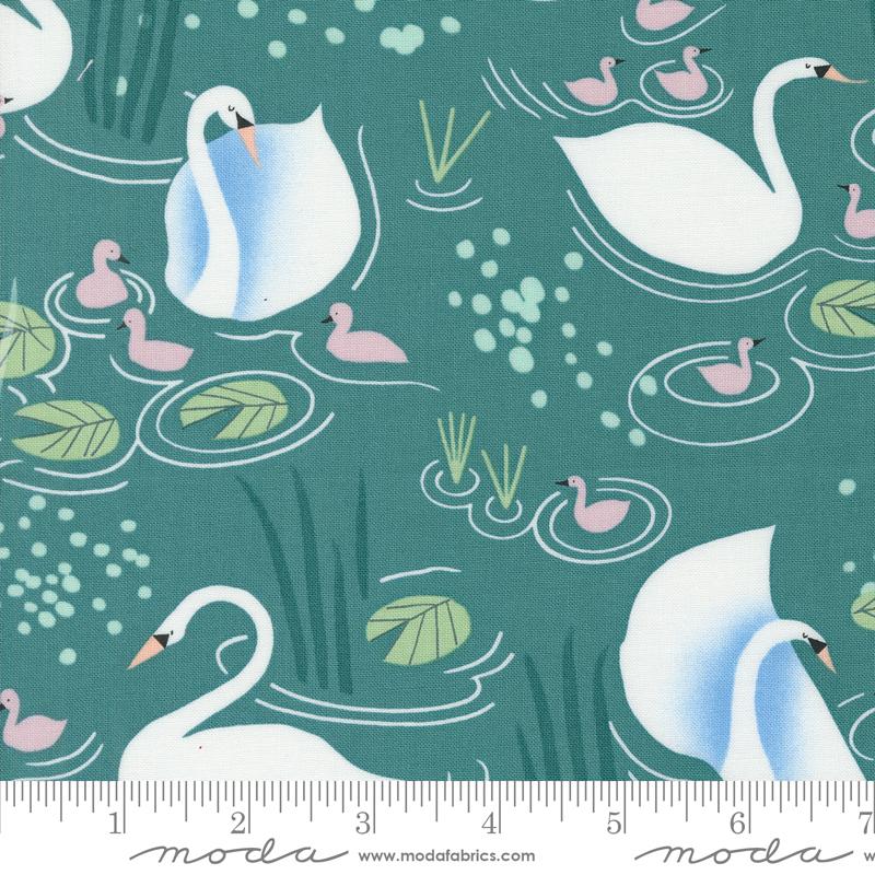 Love Letter Swan - Pond - Quilt Fabric