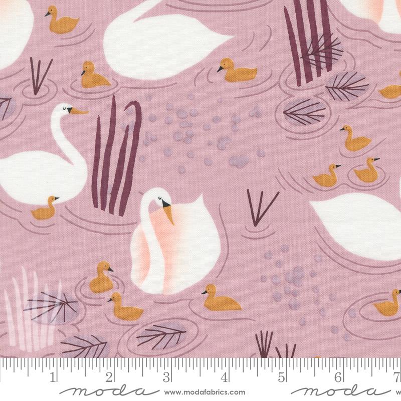 Love Letter Swan - Mauve - Quilt Fabric