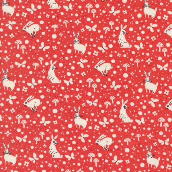 Love Letter Bunnies Red - Quilt Fabric