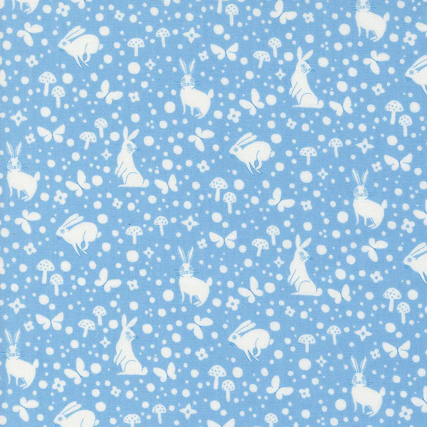 Love Letter Bunnies Blue Skies - Quilt Fabric