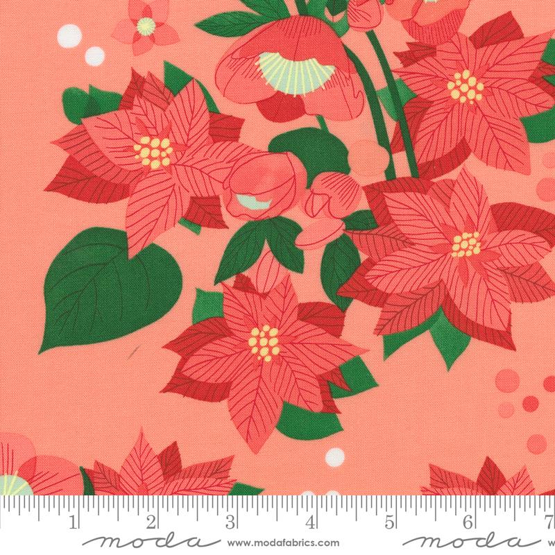 Tiny Christmas Poinsettia Carnation - Quilt Fabric