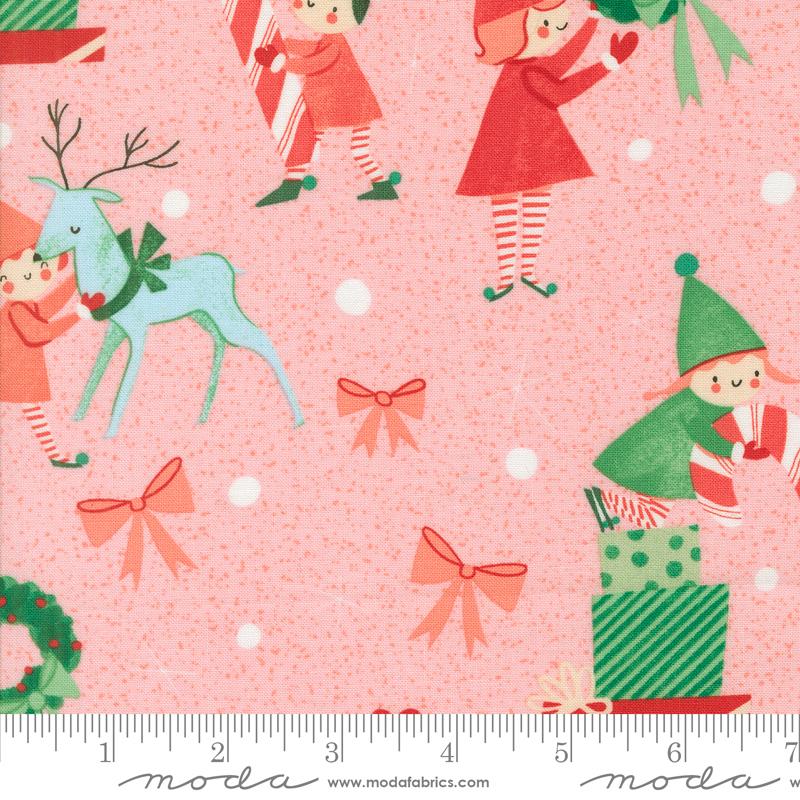 Tiny Christmas Elf Cotton Candy - Quilt Fabric