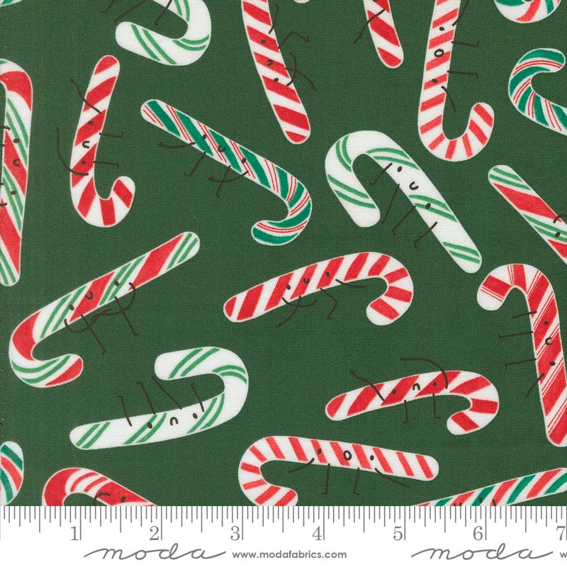 Tiny Christmas Candy Cane Pine - Quilt Fabric