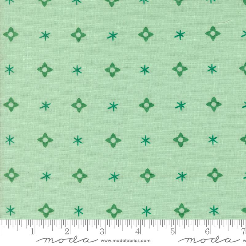 Tiny Christmas Star Mint - Quilt Fabric